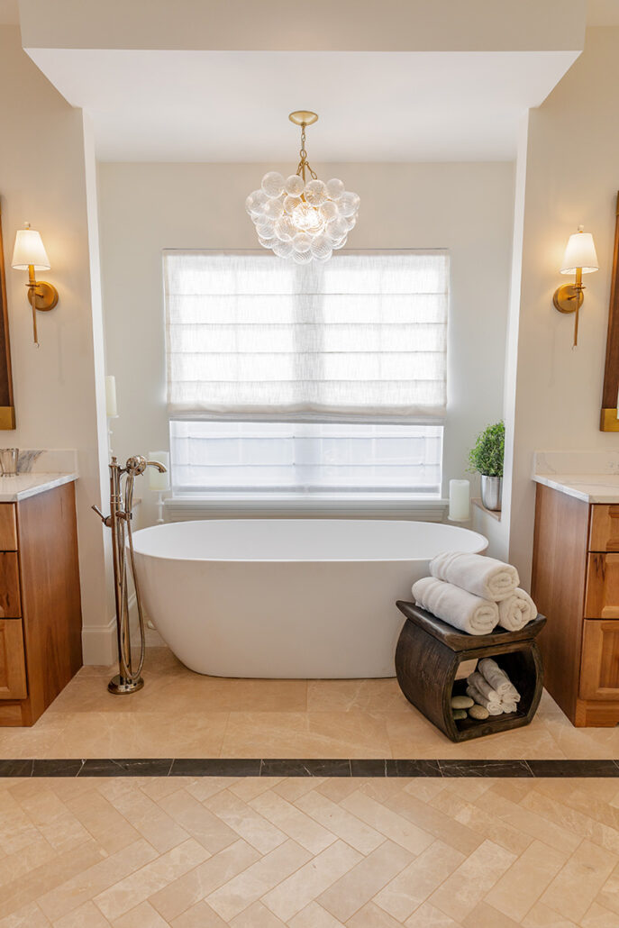 Refined English Cottage home bathroom