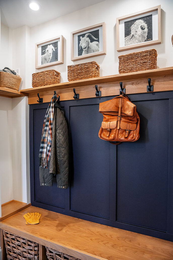 Refined English Cottage home mudroom