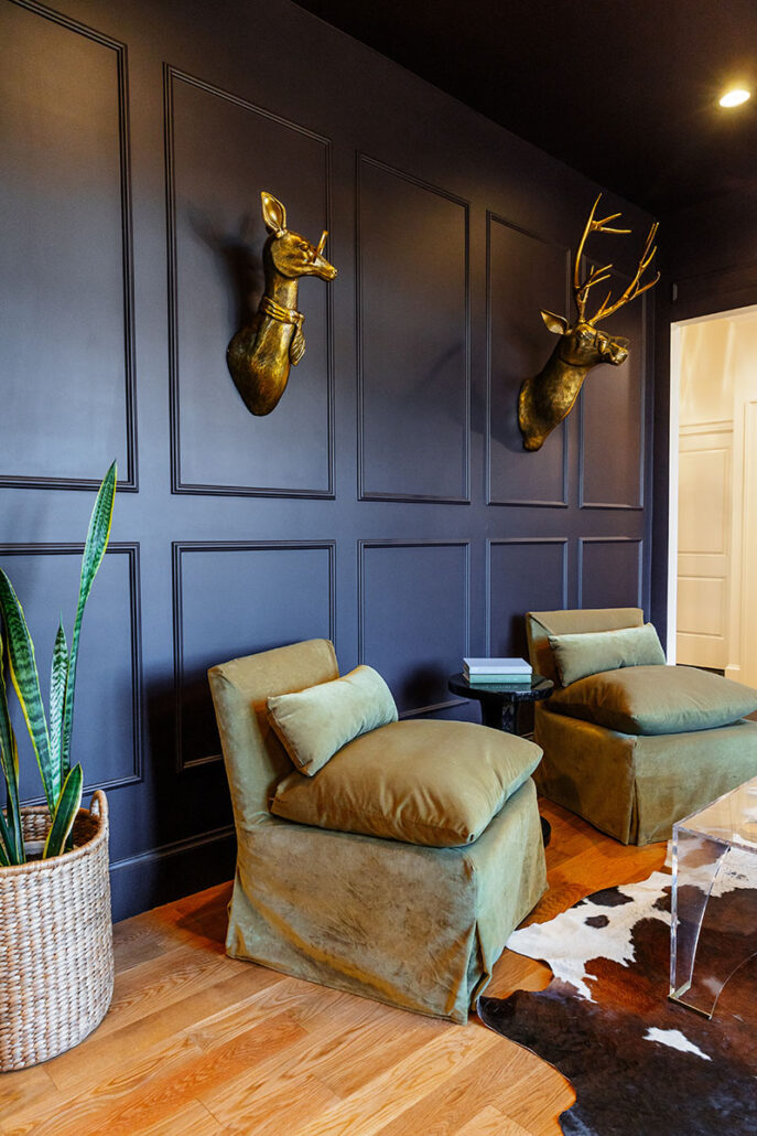 Refined English Cottage home reading room