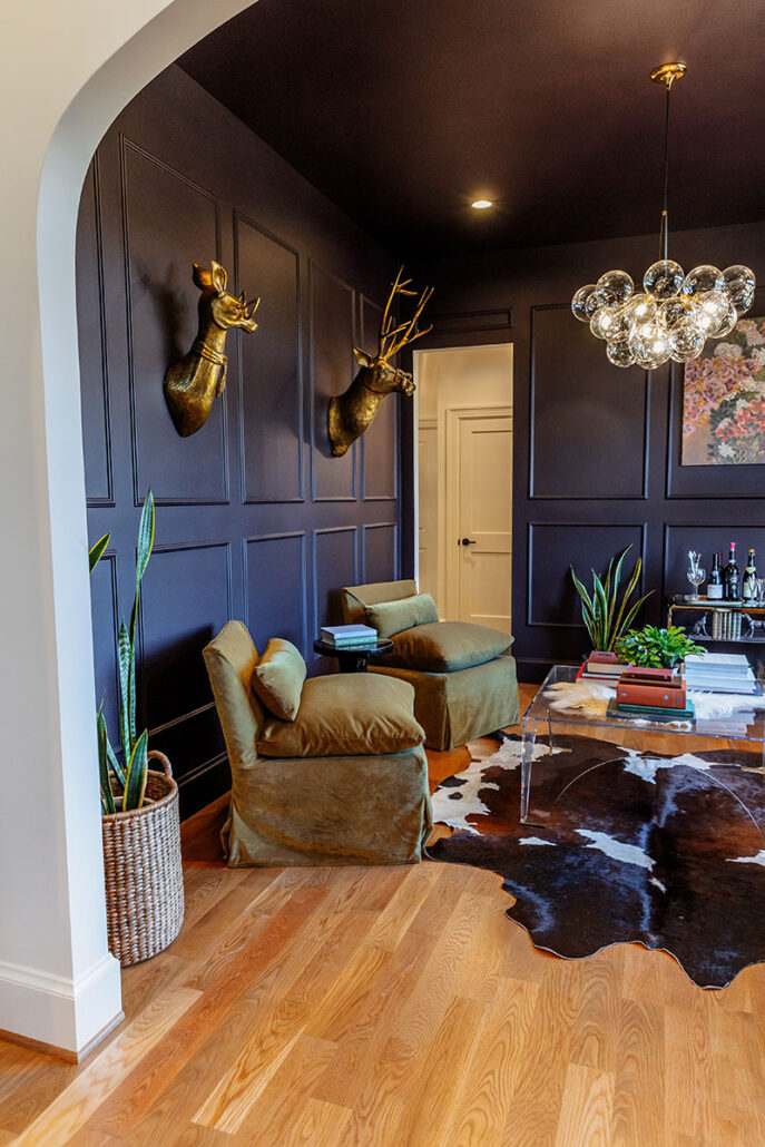 Refined English Cottage home reading room