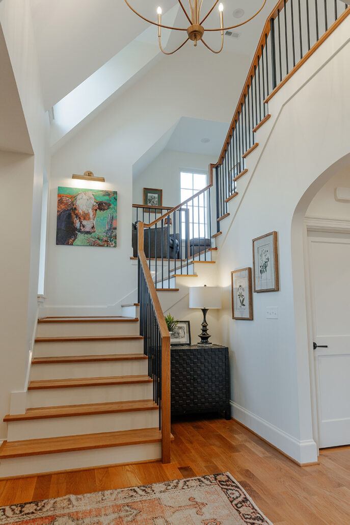 Refined English Cottage home staircase